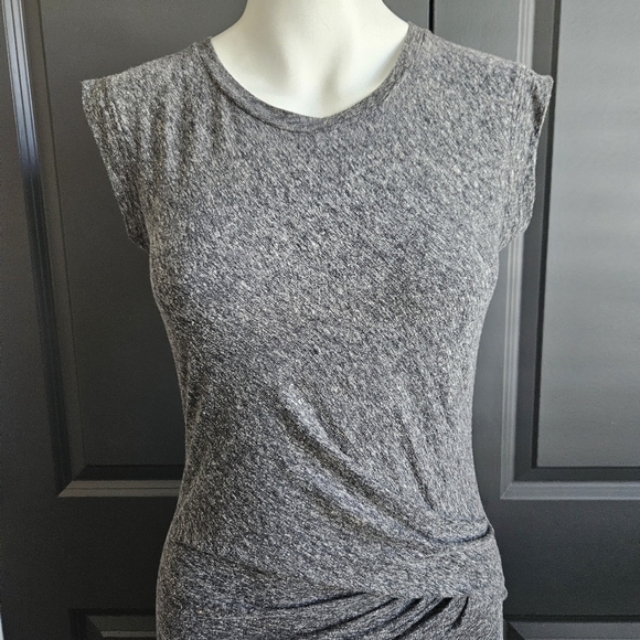 IRO Athos Twist Linen Blend Fitted Mini T-shirt Dress Cap Sleeves XS - Picture 4 of 10